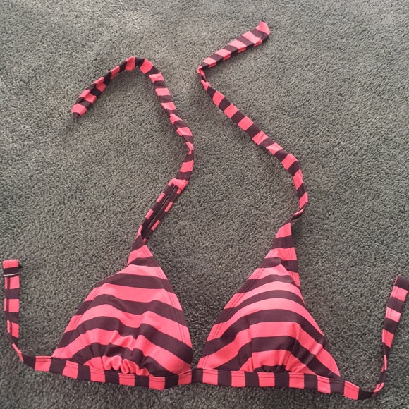 H&M pInk and brown striped bikini top - Picture 1 of 3